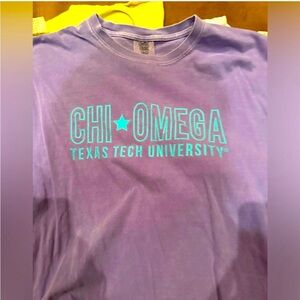 Texas tech ChiO T-Shirt comfort colors medium purple  short sleeve chi omega